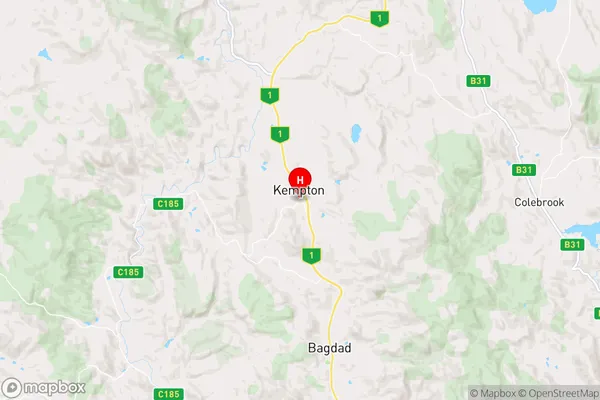 Kempton,Tasmania Area Map