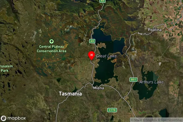 Liawenee,Tasmania Satellite Map