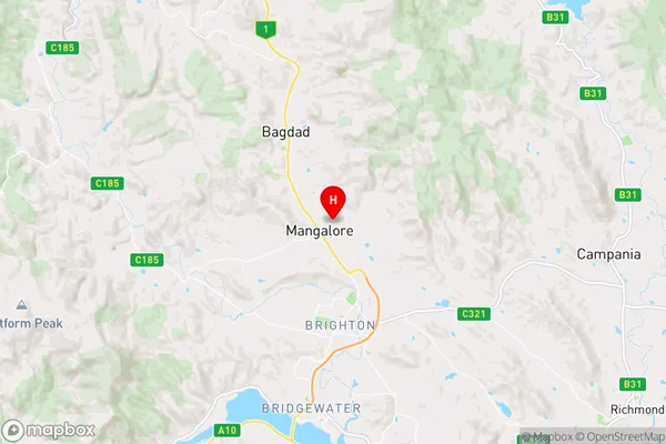 Mangalore,Tasmania Area Map