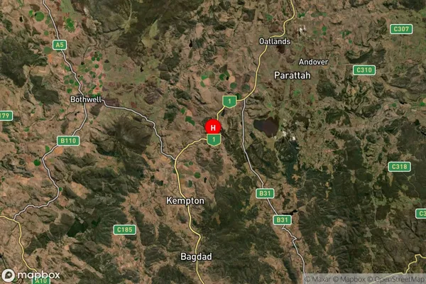 Melton Mowbray,Tasmania Satellite Map