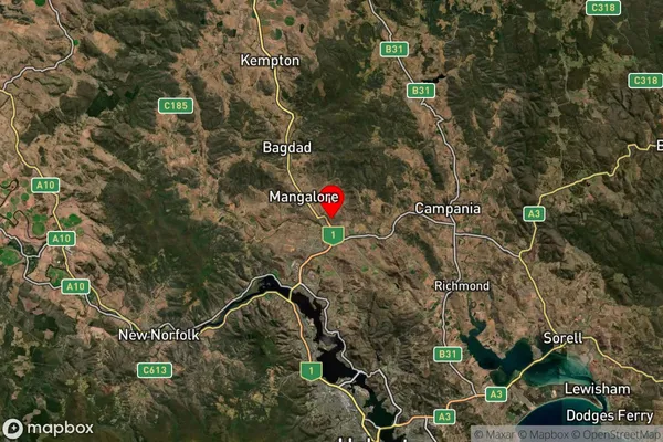 Pontville,Tasmania Satellite Map