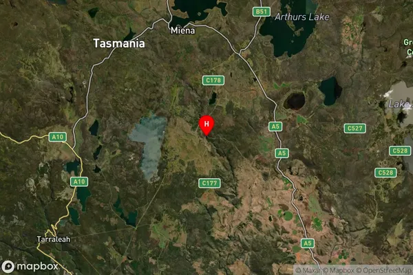 Waddamana,Tasmania Satellite Map