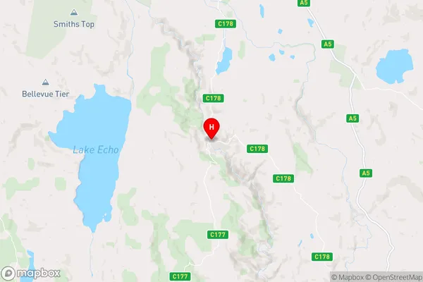 Waddamana,Tasmania Area Map