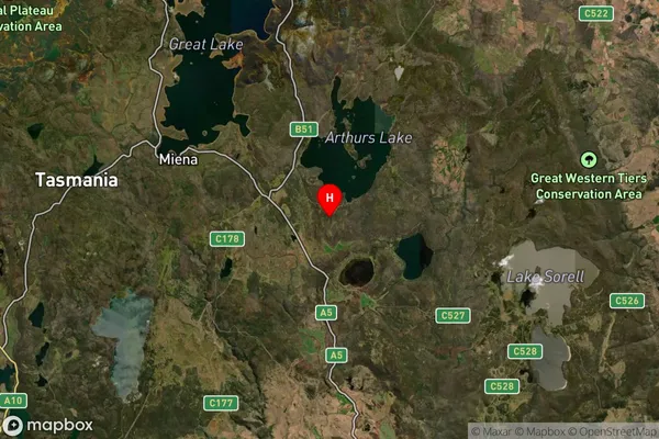 Wilburville,Tasmania Satellite Map