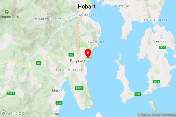 Bonnet Hill,Tasmania Area Map