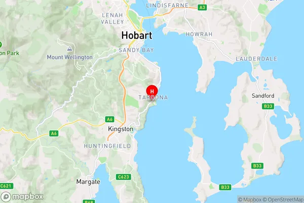 Taroona,Tasmania Area Map