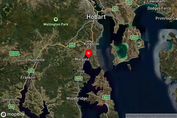 Howden,Tasmania Satellite Map