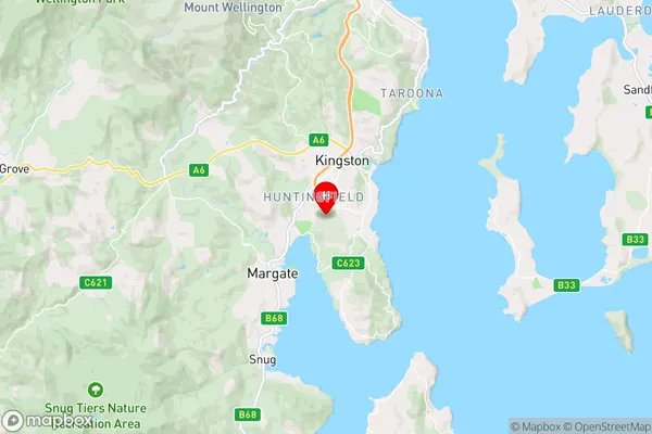 Huntingfield,Tasmania Area Map