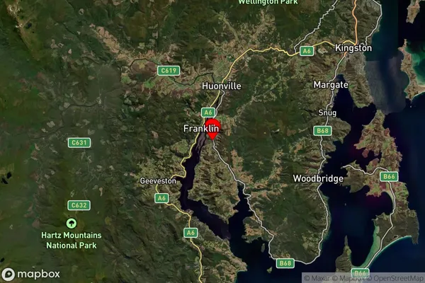 Cradoc,Tasmania Satellite Map