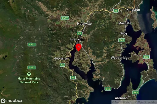 Glaziers Bay,Tasmania Satellite Map