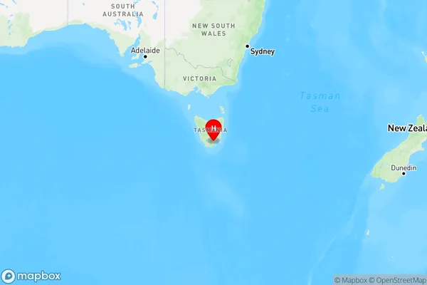 Glaziers Bay,Tasmania Region Map