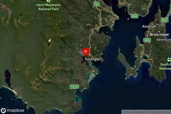 Hastings,Tasmania Satellite Map