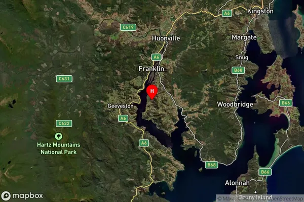 Lower Wattle Grove,Tasmania Satellite Map