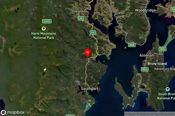 Raminea,Tasmania Satellite Map