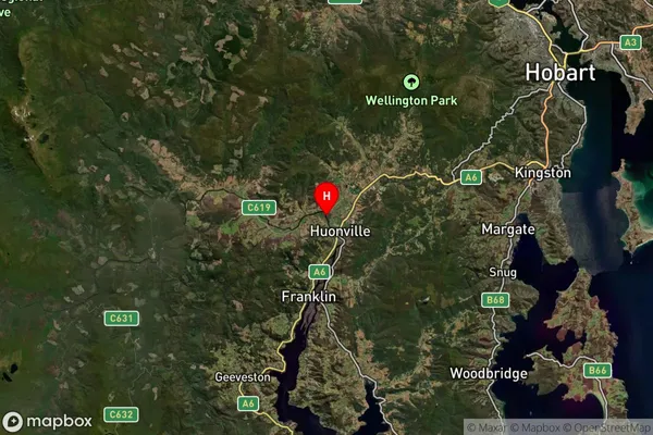 Ranelagh,Tasmania Satellite Map