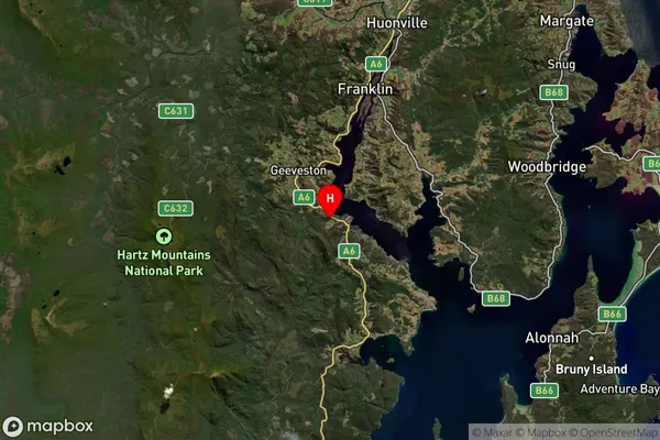 Waterloo,Tasmania Satellite Map