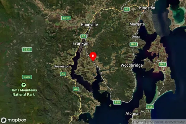 Cygnet,Tasmania Satellite Map