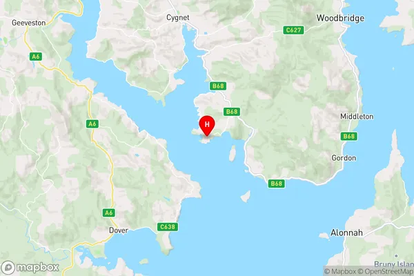 Eggs And Bacon Bay,Tasmania Area Map