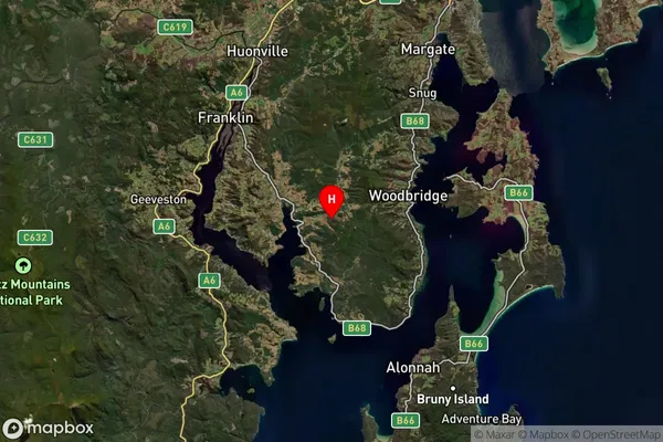 Gardners Bay,Tasmania Satellite Map