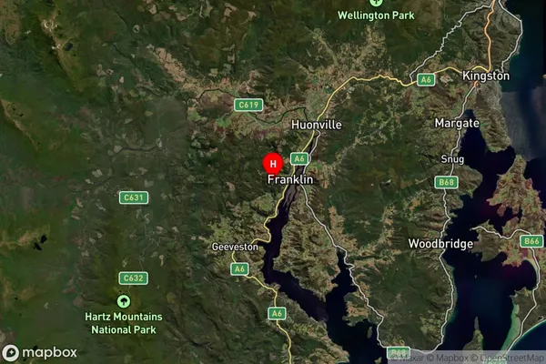 Franklin,Tasmania Satellite Map