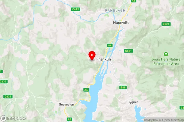 Franklin,Tasmania Area Map