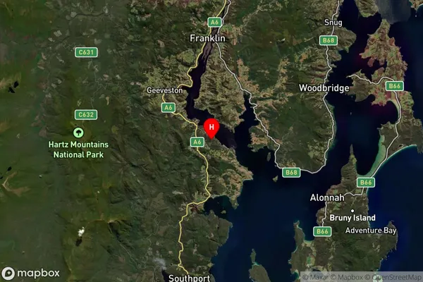 Brooks Bay,Tasmania Satellite Map