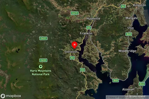 Port Huon,Tasmania Satellite Map