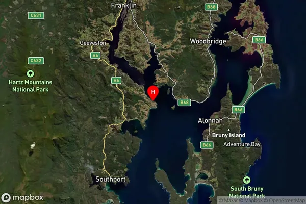 Surveyors Bay,Tasmania Satellite Map