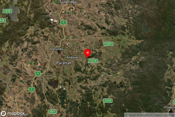 Andover,Tasmania Satellite Map