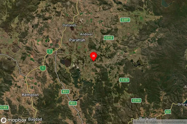 Baden,Tasmania Satellite Map