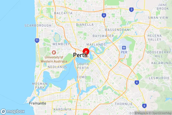 East Perth,Western Australia Area Map