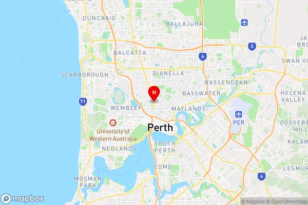 North Perth,Western Australia Area Map