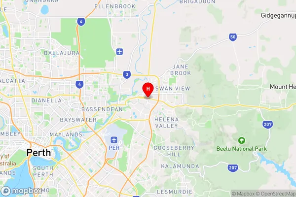 Midland Dc,Western Australia Area Map