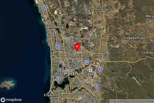 Malaga Dc,Western Australia Satellite Map