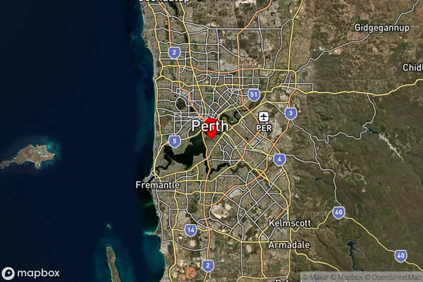 South Perth,Western Australia Satellite Map