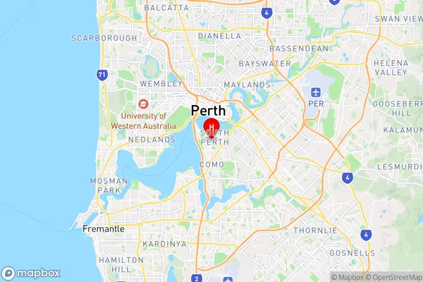 South Perth,Western Australia Area Map