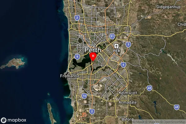 Como,Western Australia Satellite Map