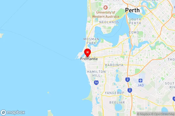 Fremantle,Western Australia Area Map