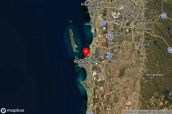 Rockingham Beach,Western Australia Satellite Map