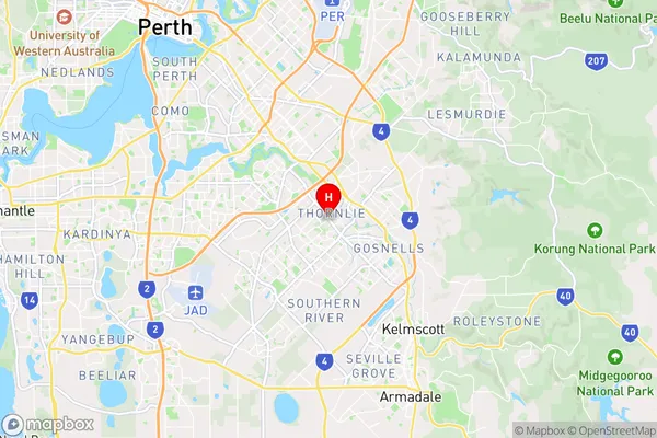 Thornlie,Western Australia Area Map