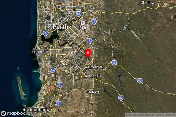 Gosnells,Western Australia Satellite Map