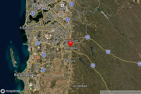 Armadale,Western Australia Satellite Map