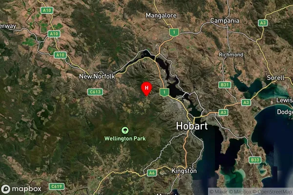 Glenlusk,Tasmania Satellite Map