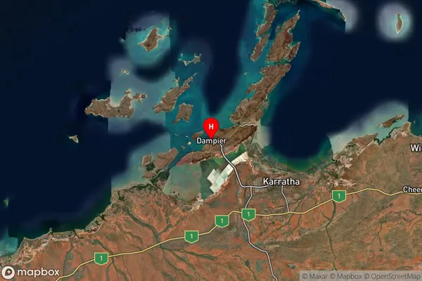 Dampier,Western Australia Satellite Map