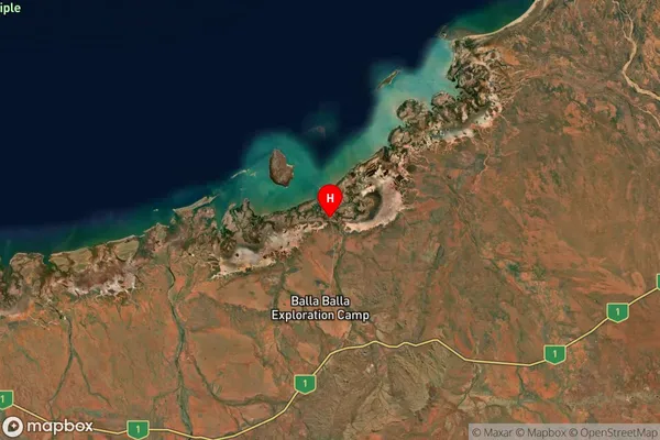 Balla Balla,Western Australia Satellite Map