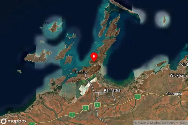 Burrup,Western Australia Satellite Map