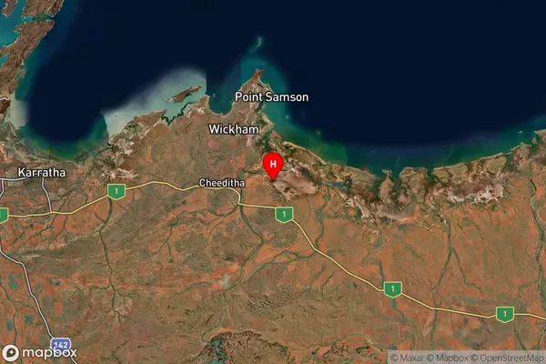 Roebourne,Western Australia Satellite Map