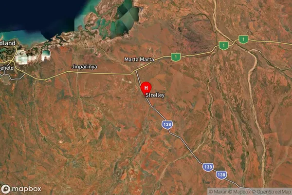 Strelley,Western Australia Satellite Map