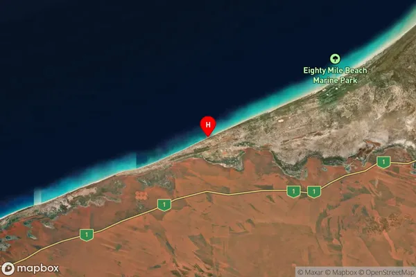 Eighty Mile Beach,Western Australia Satellite Map