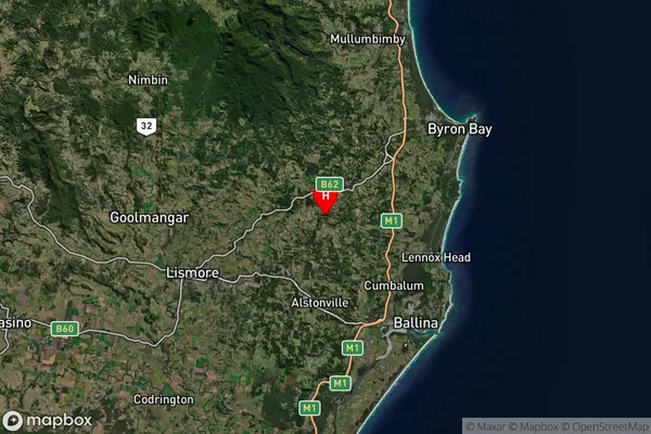 Booyong,New South Wales Satellite Map